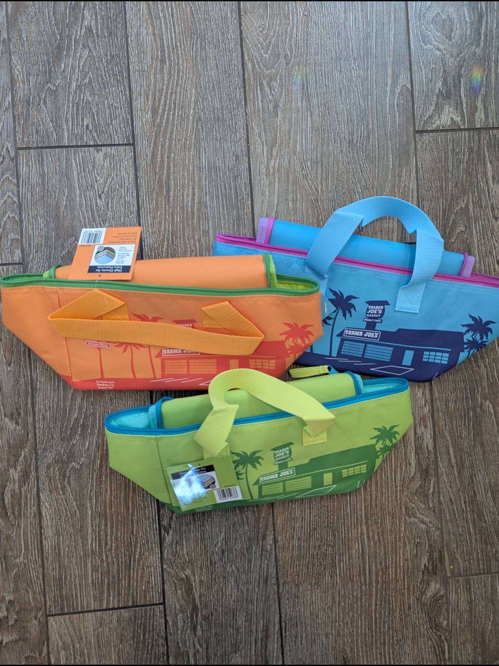 Three Trader Joe's Mini Insulated Lunch Box Bags NWT Beach Summer